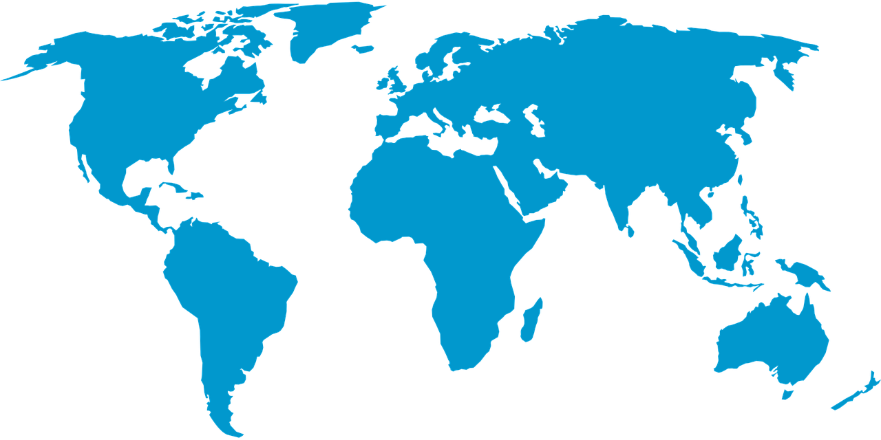 Mapa de trabalhos realizados ao redor do mundo